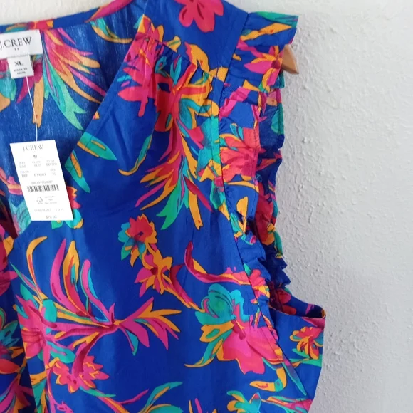 🆕 J Crew [Factory] Tropical Neon Print | XL NWT - Picture 4 of 8